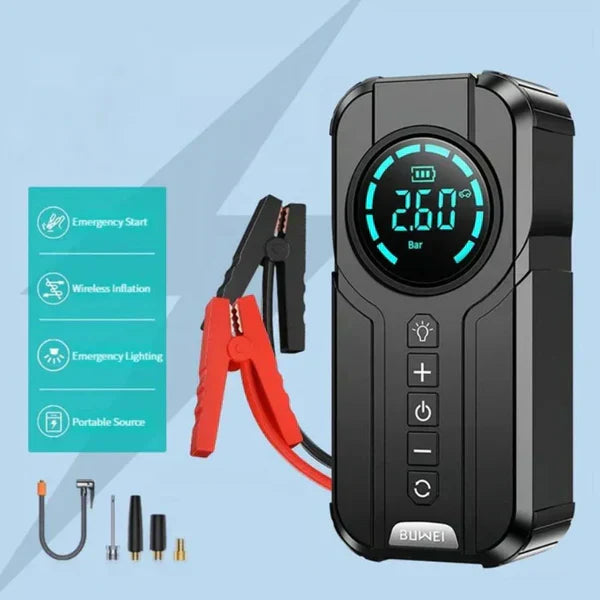 Shopia™Jump Starter With Air Pump جهاز تشغيل البطارية مع منفاخ هواء